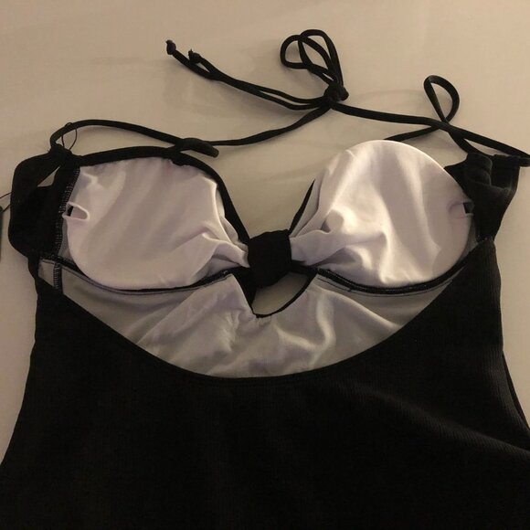 Zaful Crisscross Monokini One Piece Lined Low Back Swim Suit Black Size 8 - Picture 3 of 10